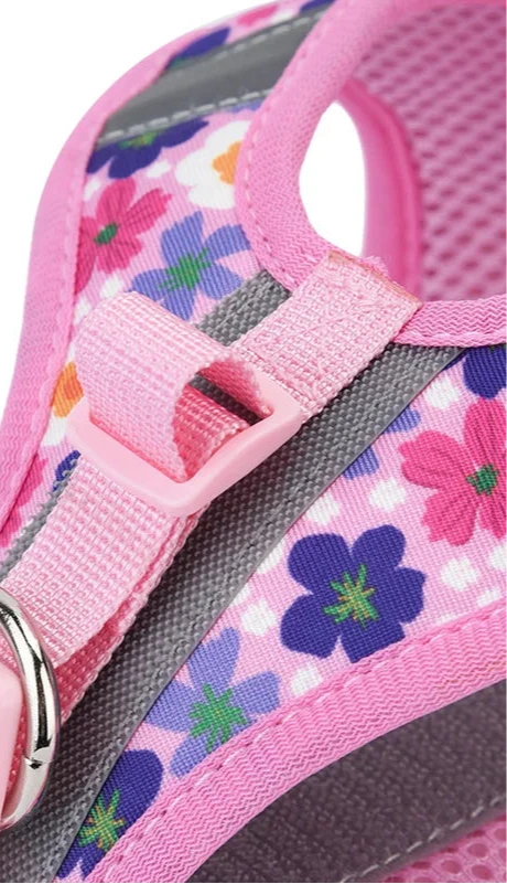 Harnais/Laisse chien/chat imprimé à fleurs