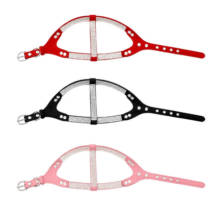 Harnais chien/chat girly à strass en suède