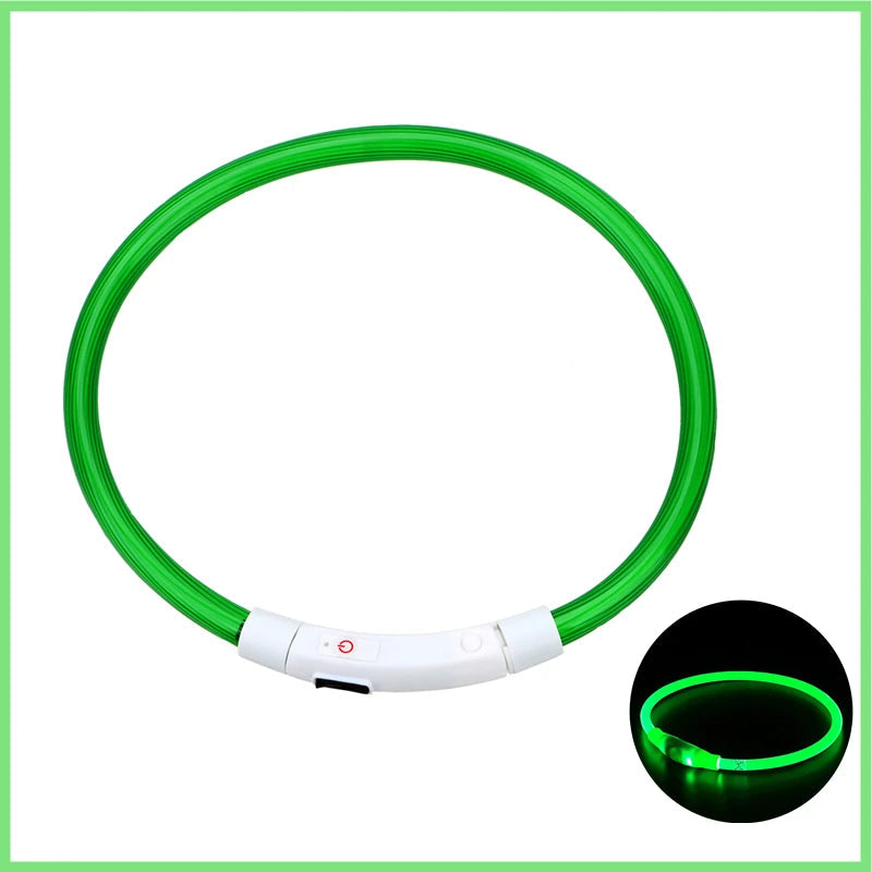 Collier lumineux LED ajustable et rechargeable par USB