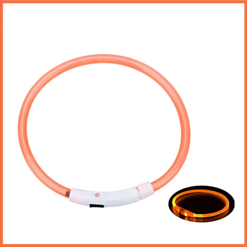 Collier lumineux LED ajustable et rechargeable par USB