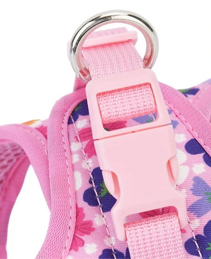 Harnais/Laisse chien/chat imprimé à fleurs