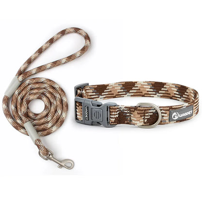 Collier/Laisse chien tressé réfléchissant inspiration alpinisme